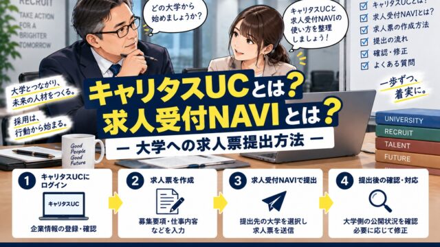 キャリタスUCとは？求人受付NAVIとは？-大学への求人票提出方法-